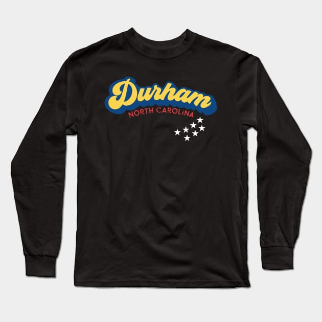 Durham North Carolina Flag Colors Long Sleeve T-Shirt by Contentarama